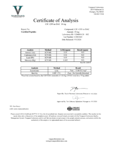 CJC 1295 No DAC 10mg Contaminant screen — tested Sep 1, 2026