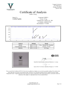 GHRP 2 10mg Certificate of analysis — tested Jul 31, 2026