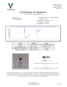 CJC 1295 No DAC + Ipamorelin 5 / 5mg blend Certificate of analysis — tested Jul 31, 2026