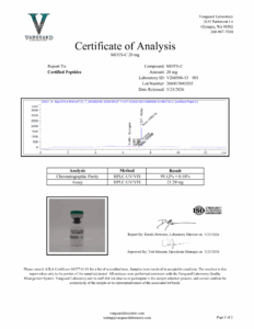 MOTS-c 20mg Certificate of analysis — tested May 23, 2026
