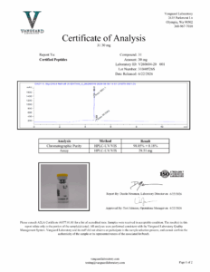 31 30mg Certificate of analysis — tested Jun 22, 2026