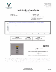 KPV 10mg Certificate of analysis — tested Jun 1, 2026
