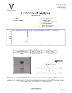 Pancragen 20mg Certificate of analysis — tested Jun 30, 2026