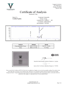 Sermorelin 10mg Certificate of analysis — tested Jul 20, 2026