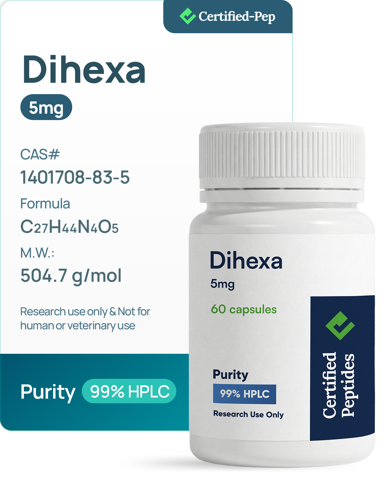 Dihexa 5mg · 60 capsules