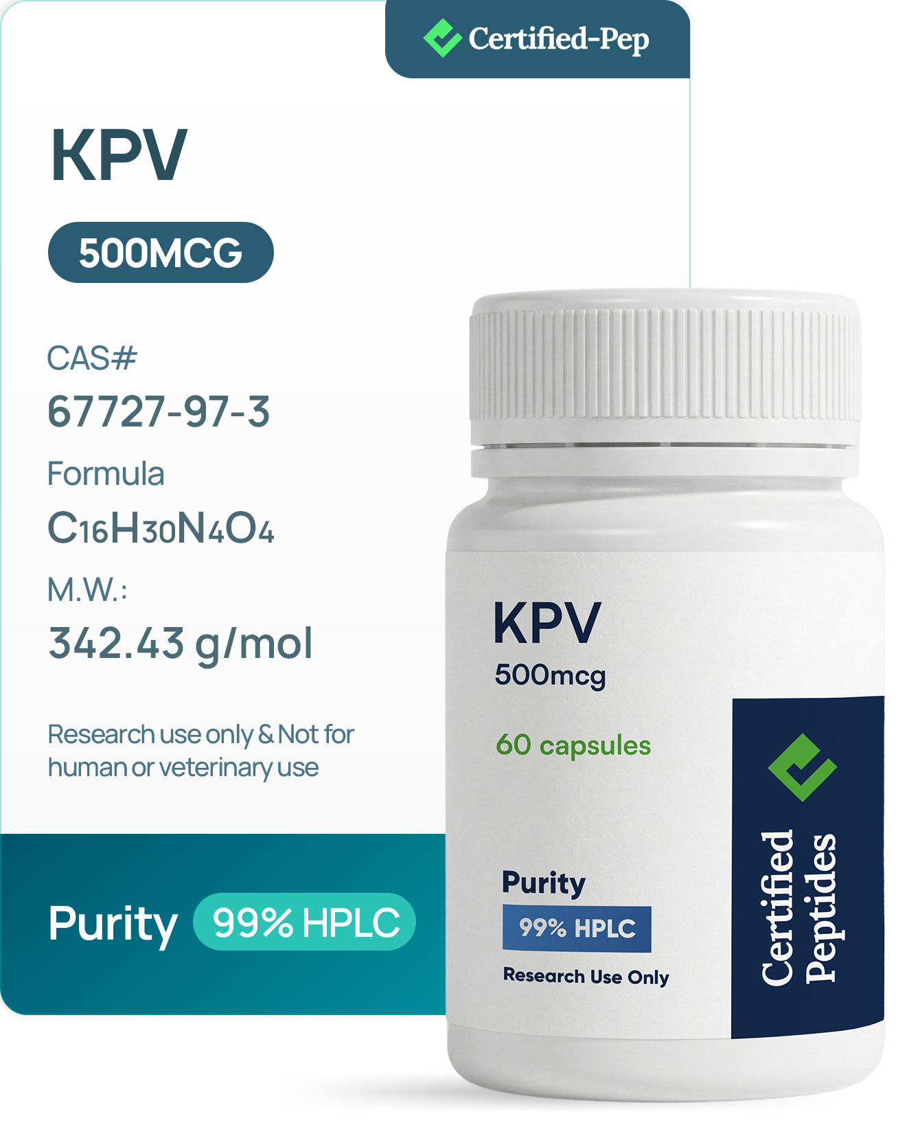 KPV 500mcg · 60 capsules