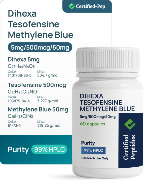 Dihexa / Tesofensine / Methylene BLUE 5 / 0.5 / 50mg · 60 capsules