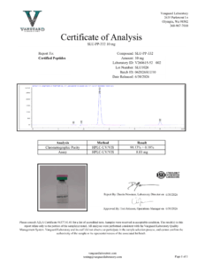 SLU-PP-332 10mg 3ml vial Certificate of analysis — tested Jun 30, 2026