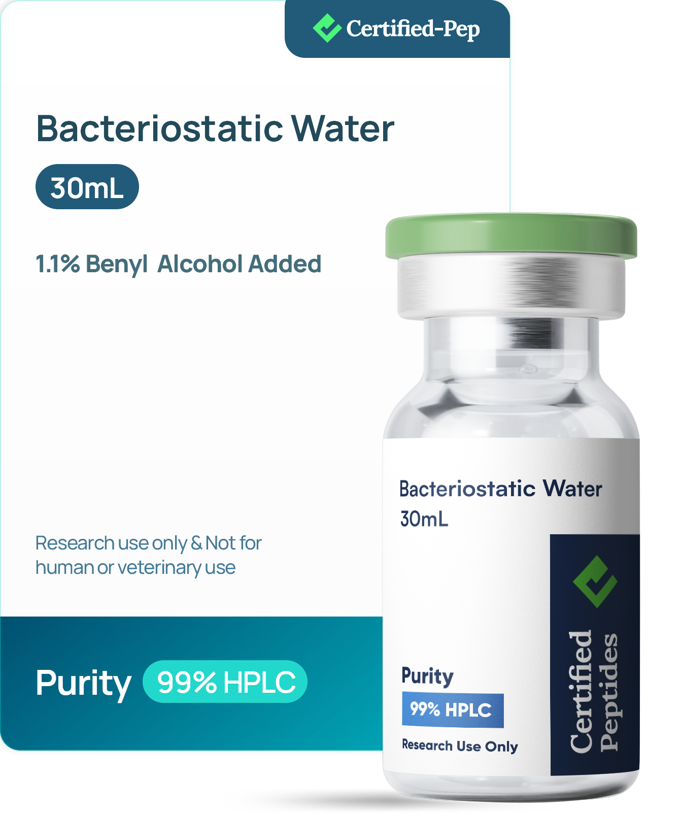 30ML BAC Water in Glass Vial 
