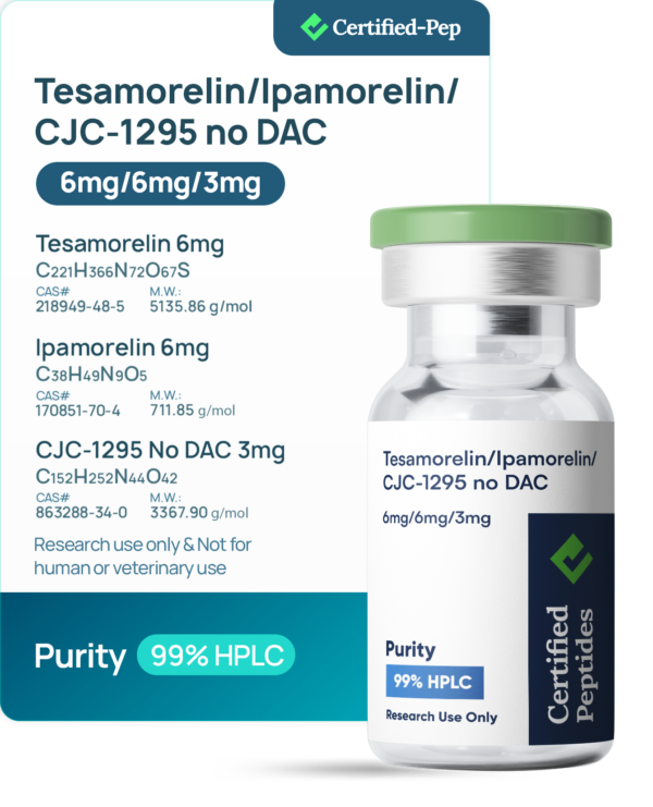 Tesamorelin + Ipamorelin + CJC 1295 No DAC 18mg